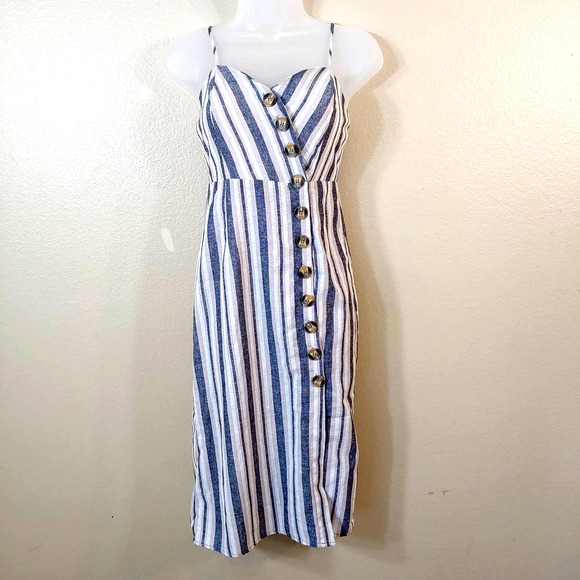 Sky and Sparrow Stripped button down dress   Size XS - Picture 1 of 7